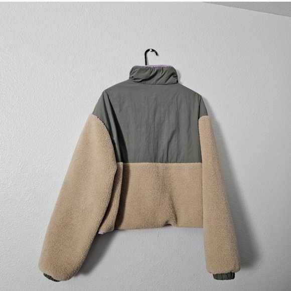 Zara Olive and Lavender Sherpa  Jacket Sz XL - Picture 5 of 10